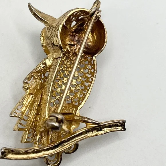 Vintage Sterling Germany Owl Brooch Pin